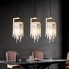 Modern Luxury Gold Hanging Lights Bedroom Bedside Glass Pendant Lamp Home Living Room Kitchen Suspension Brass LED Lighting