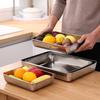 Thick Rectangle Stainless Steel Food Trays Fruit Vegetables Storage Pan Cake Bread Baking Dish Kitchen Bakeware