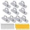 PLEAVIT Eye Plates, Pad Eyes, 304 Stainless Steel, Heavy-Duty Hooks, Outdoor Mounting Hardware, M5 Screws Included, Set of 10