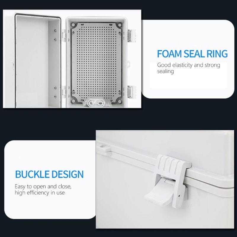 Dustproof Outdoor Electrical Box Electronic Instrument Hinge Case Waterproof Junction Box with Mounting Plate Enduring