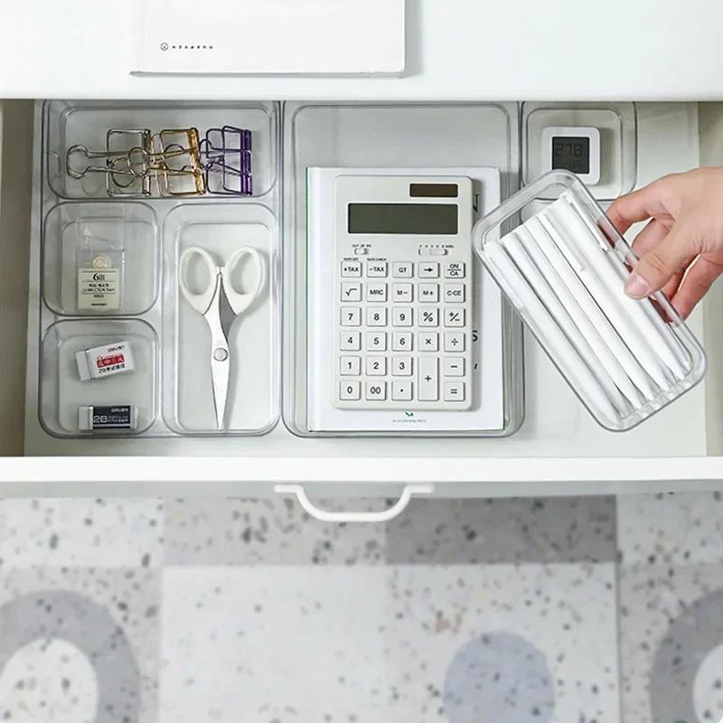 1 шт. прозрачная коробка для хранения органайзер настольный ящик для хранения контейнер ящик органайзер настольная шкатулка для украшений косметика органайзер коробки