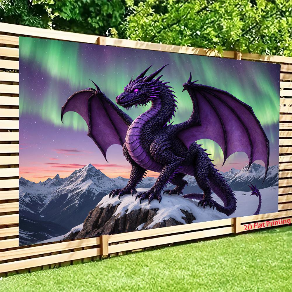 2D flat design 1 piece per pack - Dragon Flag background fabric suitable for birthday celebration events