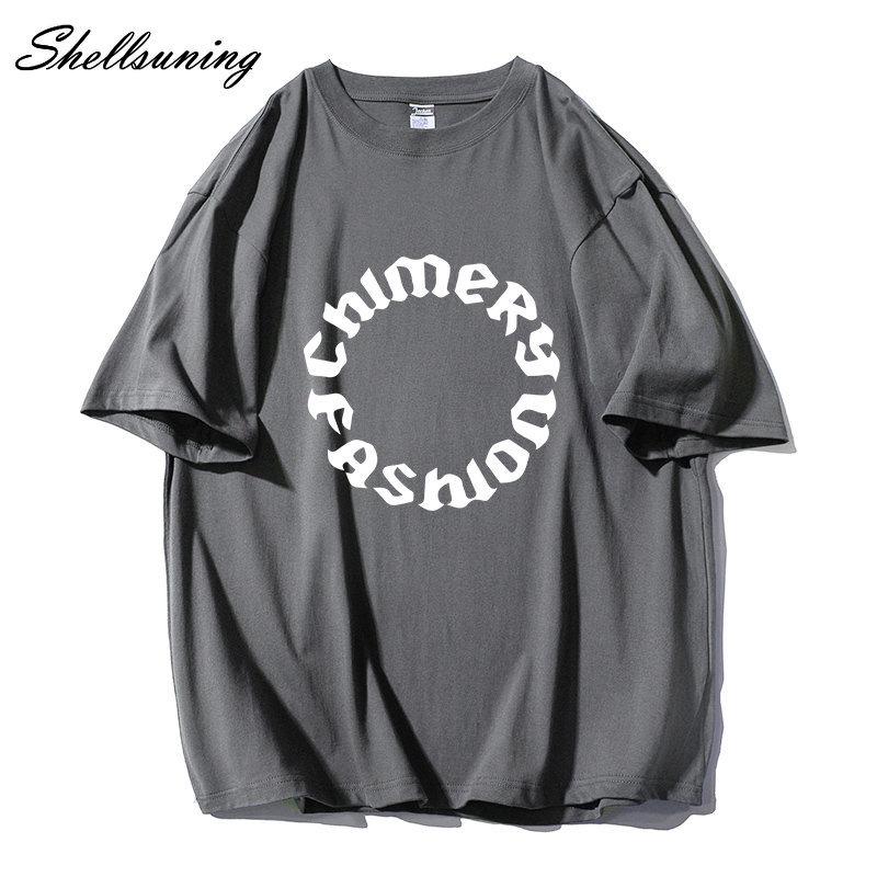 Shellsuning летние футболки с графическим принтом и буквенным принтом, женские модные базовые футболки большого размера с короткими рукавами, женские свободные топы с круглым вырезом для отдыха, крутая девушка