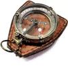 Handmade Antique Compass With Leather Case Copper Finish Collectible Gift Item