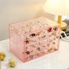 Trendy Large Capacity Transparent Jewelry Storage Box Women'S Multi-Layer Earrings Rings Necklace Box Home Drawer Style Jewelry Box Dustproof Drawer