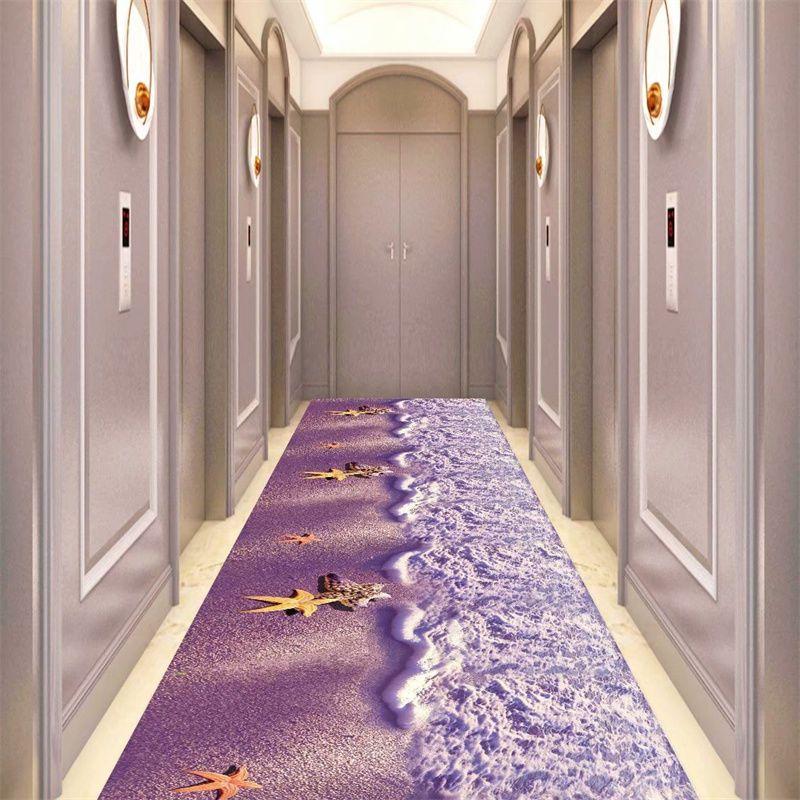European Style Long Corridor Carpet Runner for Hotel Aisle Stairway Area Rug Lobby Entryway Floor Mats Wedding