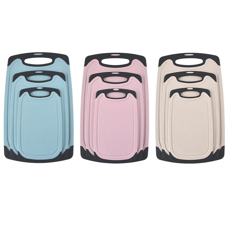 1 шт., разделочная доска из пшеничной соломы, многофункциональная пластиковая разделочная доска, 3 набора креативных домашних вспомогательных фруктовых футляров, двусторонняя разделочная доска