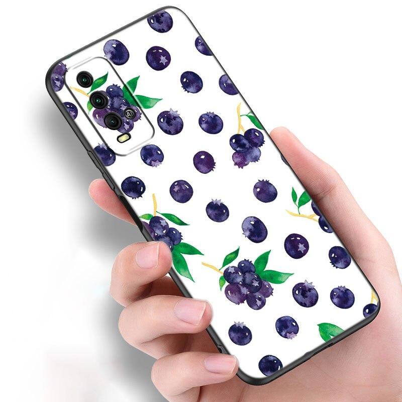 Летний чехол для телефона с фруктовой вишней для Xiaomi Redmi Note 10 9 Pro Max 10S 10T 9A 9C 9S 9T 8A 8T 8 7 Pro, мягкий черный чехол из ТПУ
