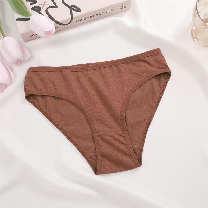 Mid-waist Cotton Panty For Women Sexy Solid Color Lingerie Soft and Breathable Underwear