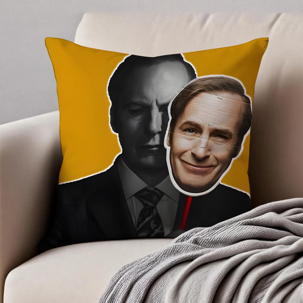 Crime American TV BBetter Call Saul Cushion Cover Pillowcase Antidustmite Invisible Zipper Short Plush Sofa Cushion