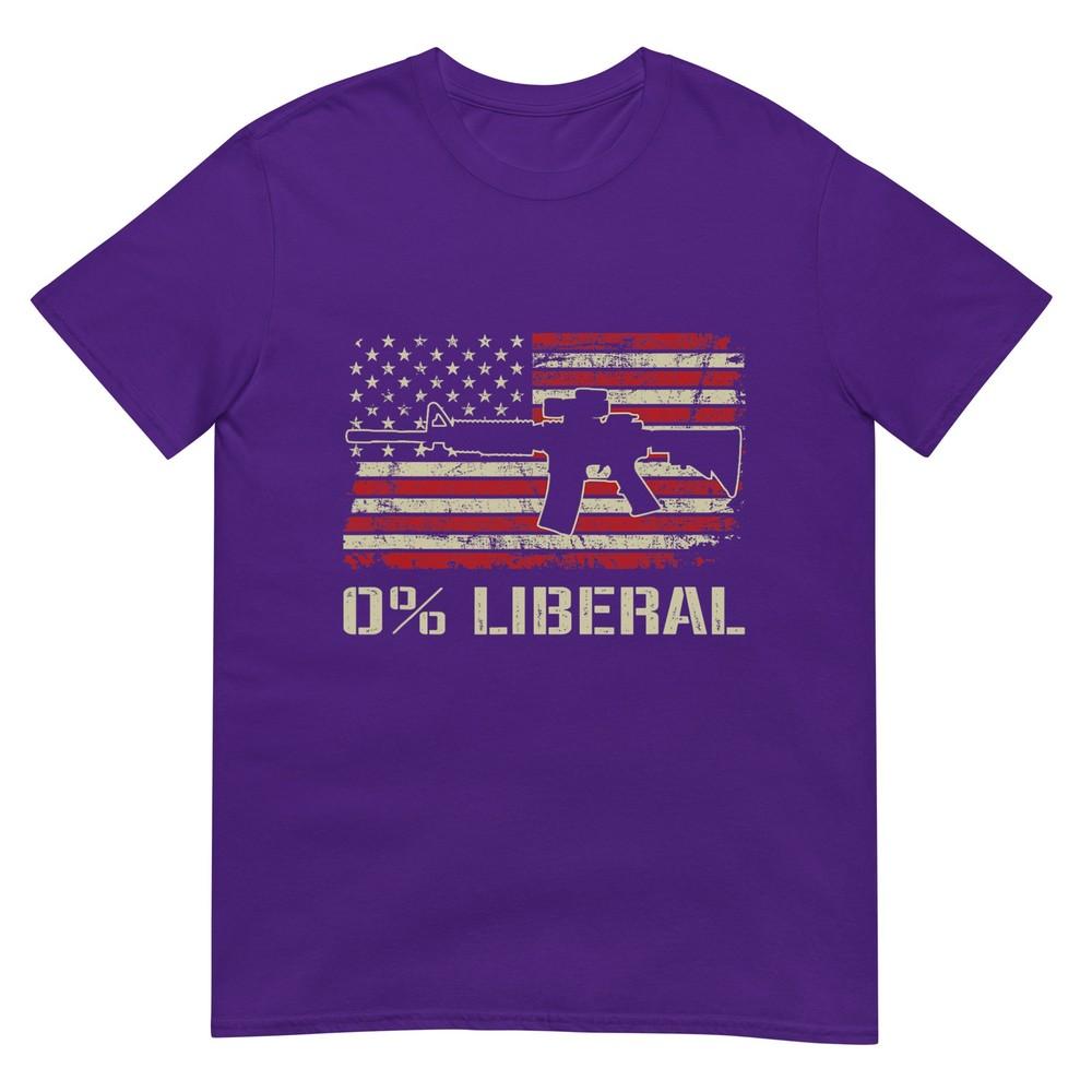 0 Liberal Zero Percent Ar15 Usa Flag Funny Pro Gun Tshirt For Unisex Unisex