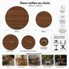 2-Piece Set Round Table Tops, Walnut Wood Look, diameter 70 cm Dining Table Top + diameter 50 cm Side Table Top, Table Top Only