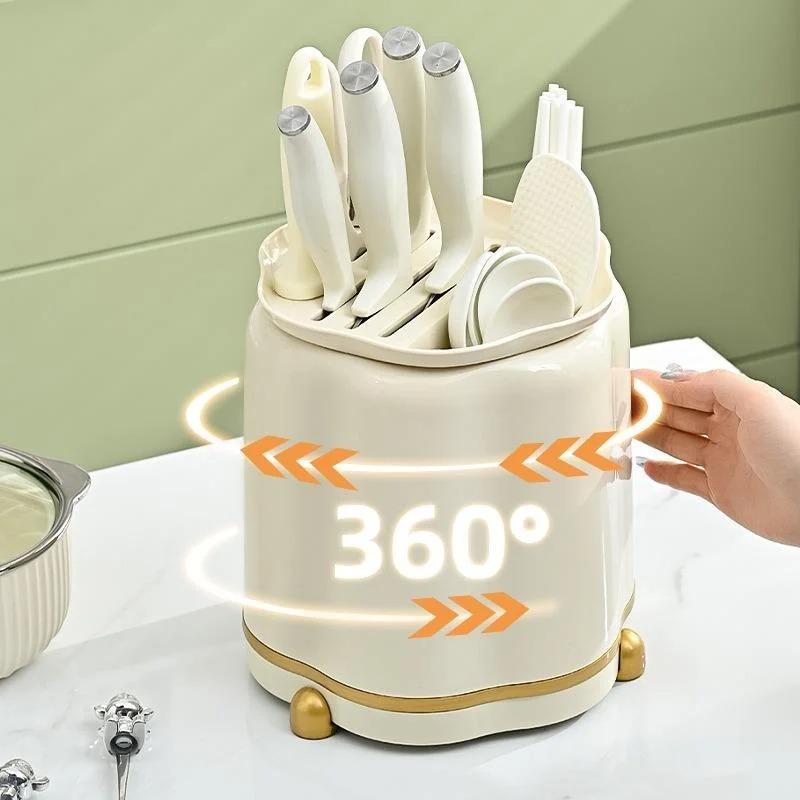Rotary Cutter Holder Multi-purpose Chopsticks Tableware Rack Modern for Home Tableware Kitchen Cutlery Chopsticks Holder