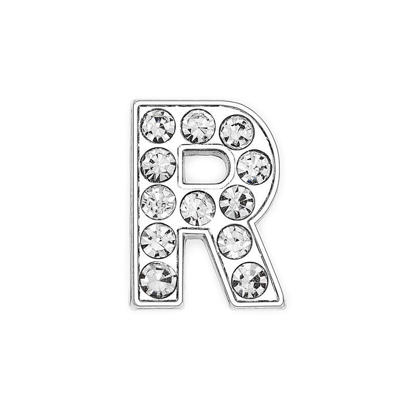 High Quality Bling Rhinestone Slide Letter Charms Stainless Steel with 10mm Hole for Pet Collars for Dogs A-Z 26 Letters
