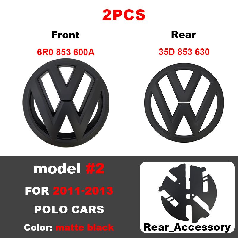 XJBRL1 For Volkswagen Polo 2011 2012 2013 6R0853600A ABS VW Car Front Logo Grille Badge Trunk Emblem Decoration Replacement Accessories