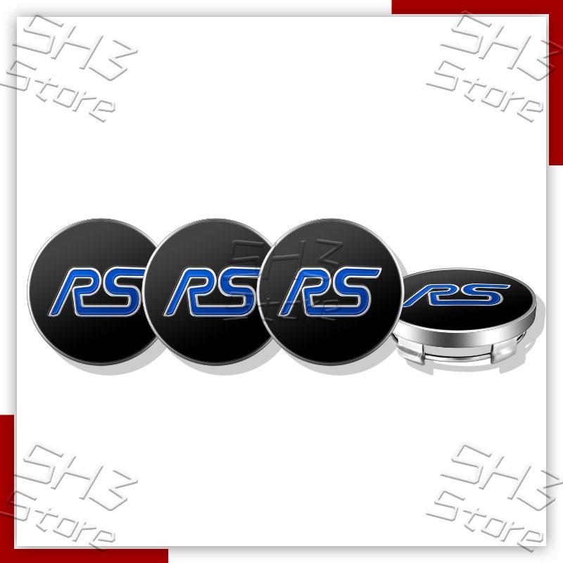4Pcs 56mm Aluminium Car Wheel Center Hub Cap Badge Sticker RS Logo Emblem For Focus Fiesta Ecosport Edge Mondeo Accessories c4