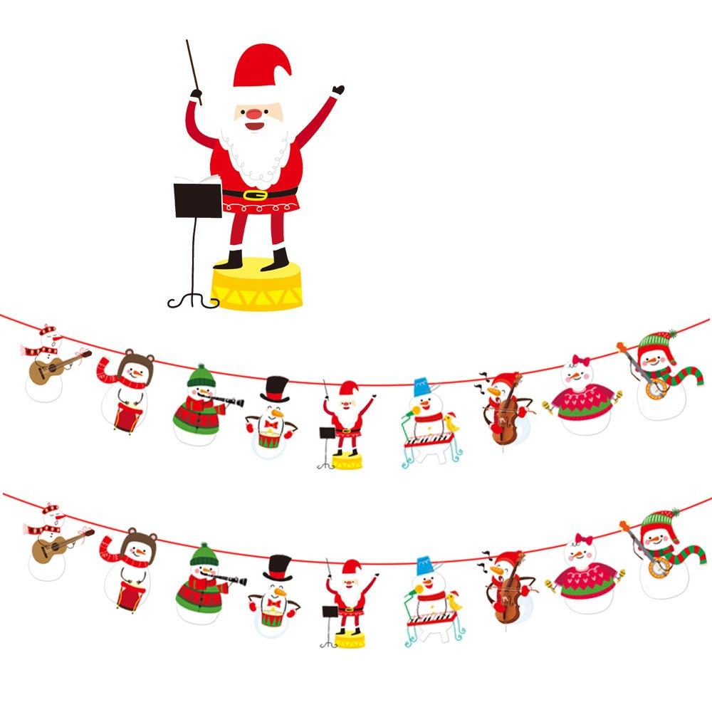 Рождественский бумажный баннер мультфильм Санта-Клаус снеговик рождественский подвесной орнамент баннер домашнее рождественское украшение флаг принадлежности новый год