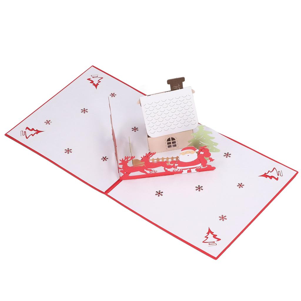 3D рождественские открытки Play Music Cute House Изысканная работа Рождественские всплывающие открытки с конвертом f