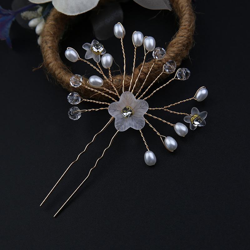 Свадебный головной убор украшения ручной работы стразы жемчужные заколки для волос элегантные дисковые аксессуары для волос u-clip haircard женщины