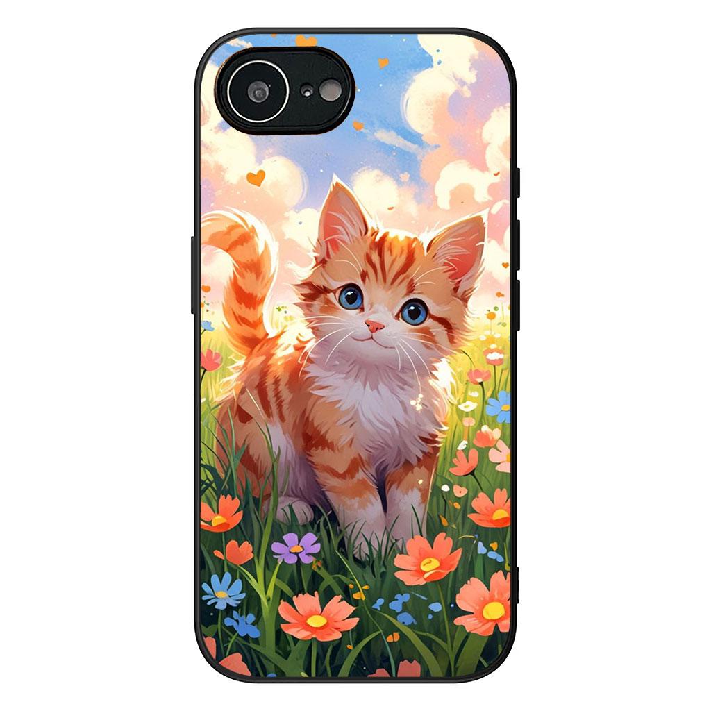 for Motorola Moto G82 G20 G22 G23 G32 G9 G8 G7 Power Plus G41 G52 G30 G71 E22 E13 E20 E32 Phone Case Cartoon Cat Meow Wallpaper