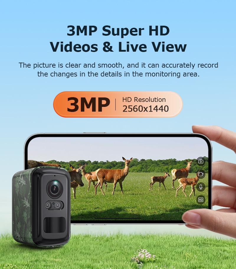Low Power Camouflage HD WiFi Camera with Full Color Night Vision for Indoor/Outdoor Surveillance
