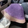 Spring Summer Beach Straw Cap Handmade Bucket Hat Korean Women's Straw Hat  Outdoor