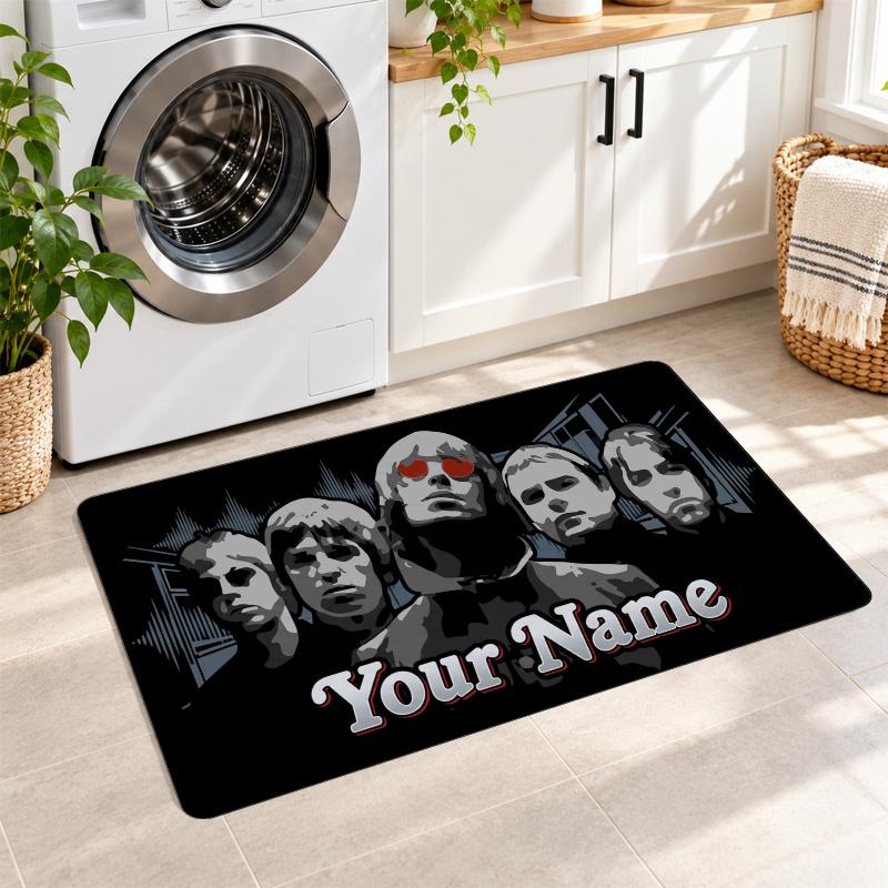 Oasis Custom Text Flannel Floor Rug Soft Kitchen Mat Personalized Non Slip Carpet