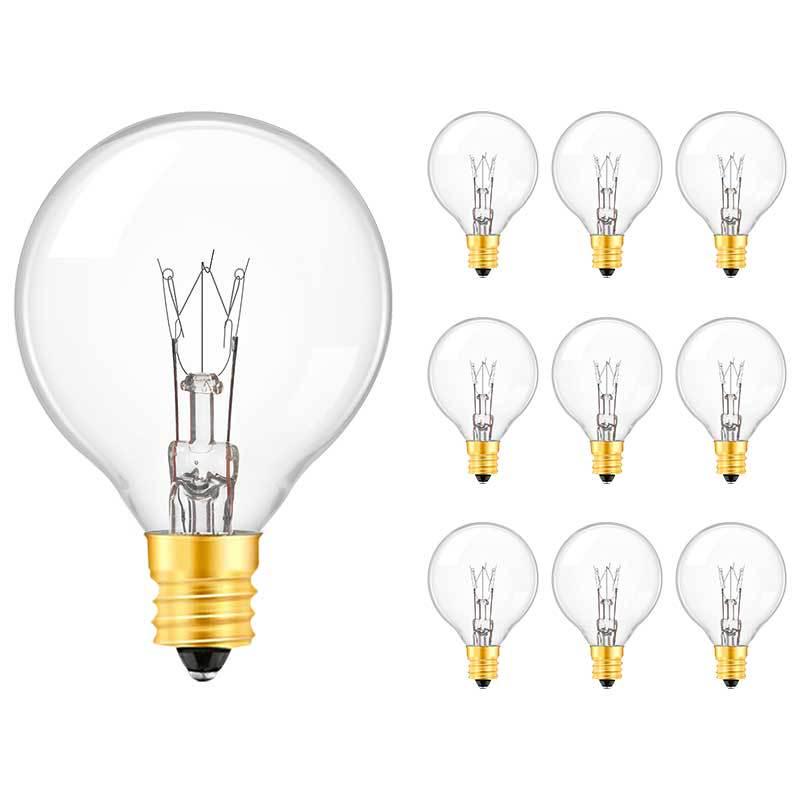 G40 Tungsten Filament Bulb, E12 220V, European Standard, Waterproof Outdoor Glass Incandescent Spare Bulb for Atmosphere Lighting.