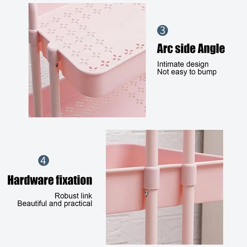 Перекатная тележка на 4 колесах, большая вместимость, высокая грузоподъемность, перекатная тележка для хранения с ручкой, многофункциональные полки для хранения