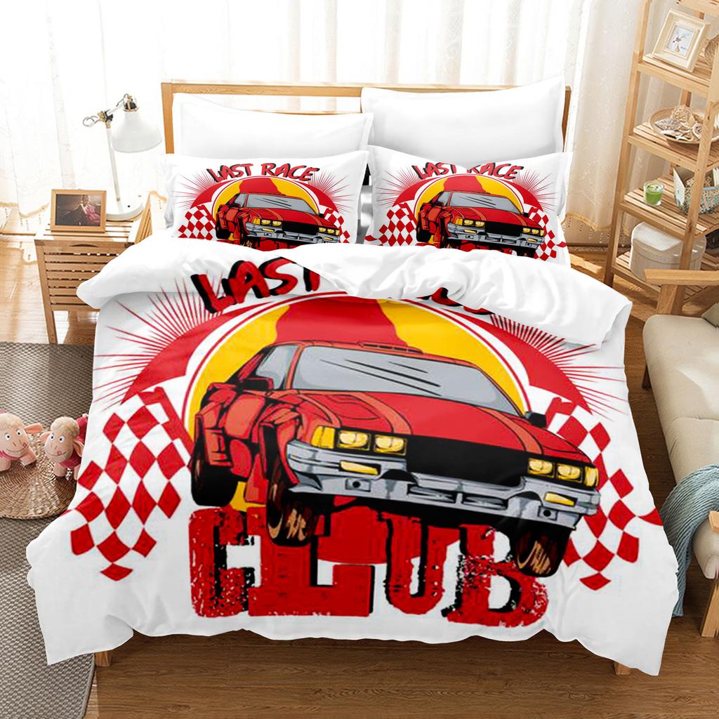 Vintage Pop Goth Reaper Skull Punk Rock Bedding Digital Printing Polyester Cotton Three-Piece Set