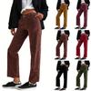 Corduroy Pants For Women Casual Elastic Waisted Straight Leg Pant Loose Comfy Trousers With Pockets