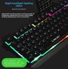 Limei T21 Проводная светящаяся металлическая клавиатура и мышь в комплекте - механическая игровая для настольного компьютера/ноутбука