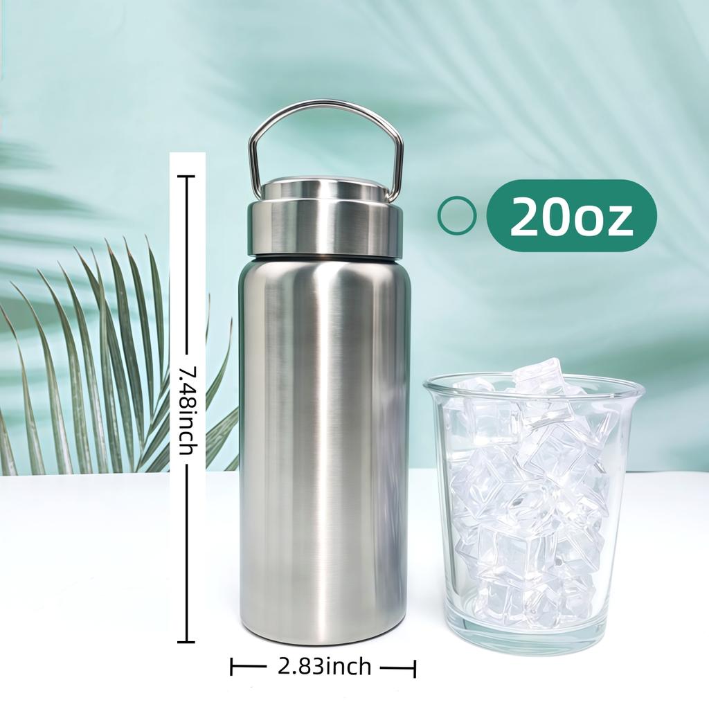 450-1500ml Stainless Steel Water Bottle Single Wall Bottle Large Capacity Big Mouth Flasks with Lid Cycling Drinkware Sports