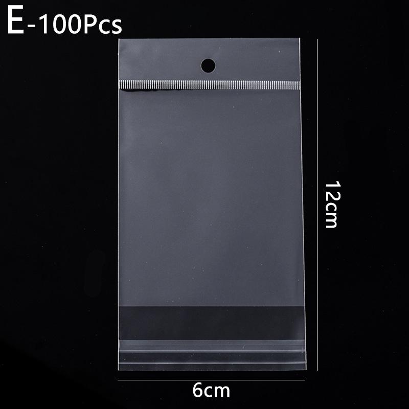 100pcs Jewelry Packaging Packaging Bags OPP Pack Bag Transparent Plastic Self Adhesive Storage Bag