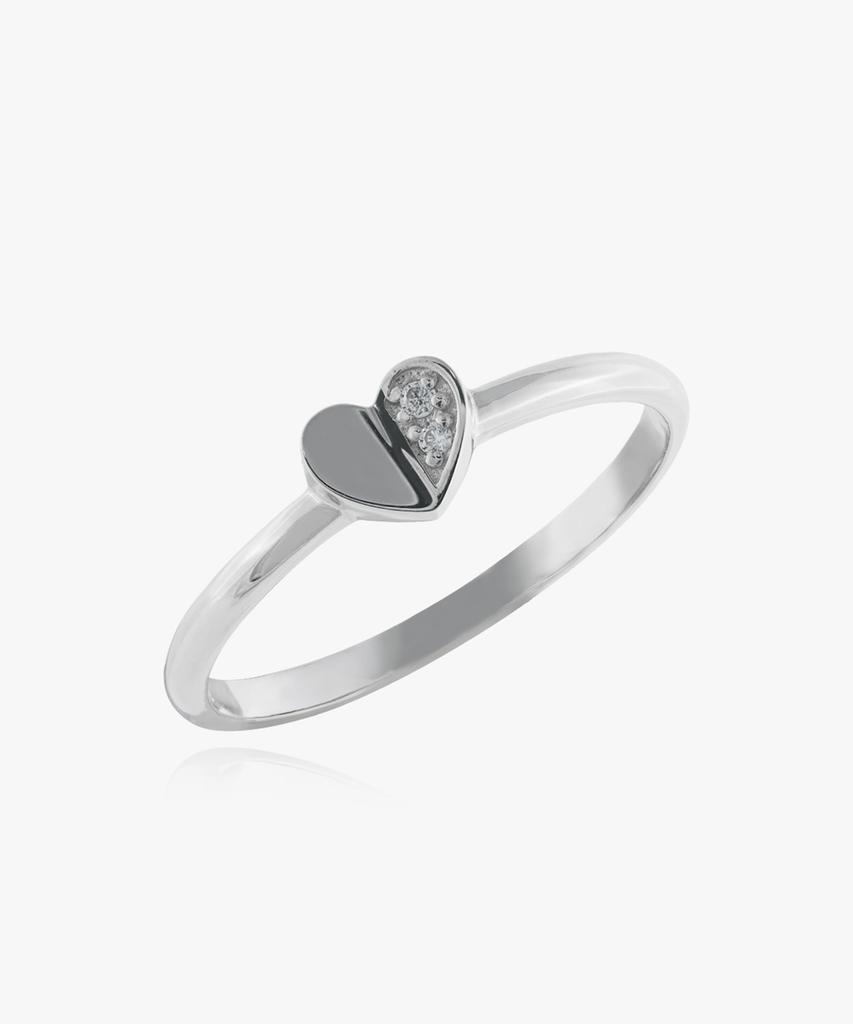 Helene Jewelry Серебряное кольцо 925 пробы 'Половинка сердца' с фианитами (Тип А)