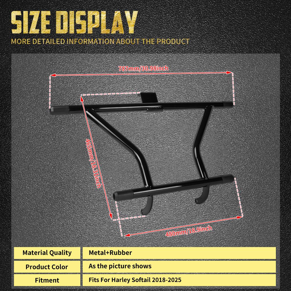 Motorcycle Front Crash Bar Highway Footpeg Engine Guard Protector Bumpers For Harley Softail Fat Boy Low Rider Breakout 2018-24