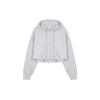 X Stella McCartney Co-Branded Solid Color Hooded Sports Jacket Women Outerwear Grey HA8961