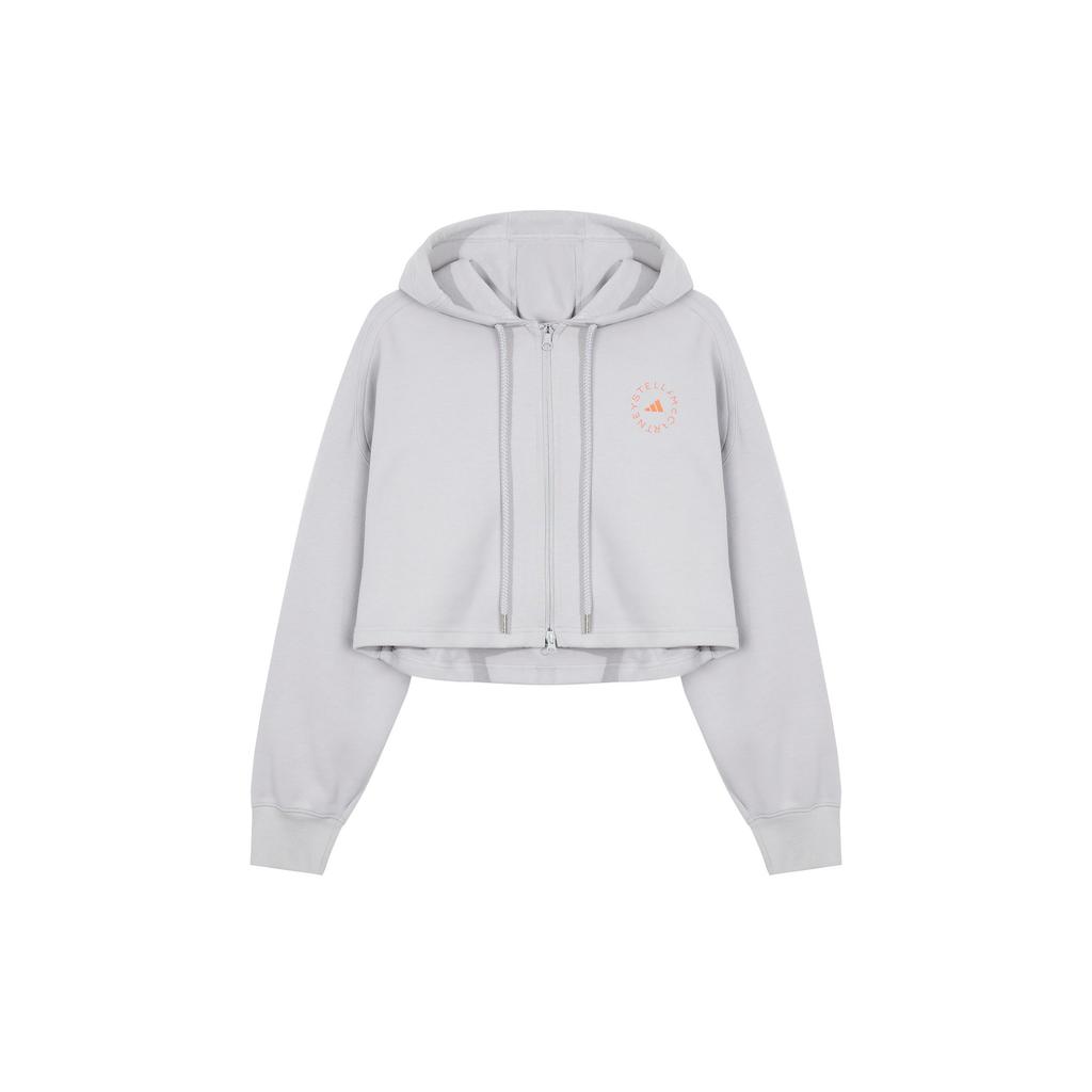 Adidas Совместная одноцветная спортивная куртка с капюшоном X Stella McCartney, женская верхняя одежда, серая HA8961