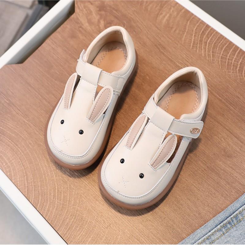Baby Cartoon Little Rabbit Princess Shoes Spring Autumn New Children's Fashion Soft Sole Wide Head Single Leather Shoes