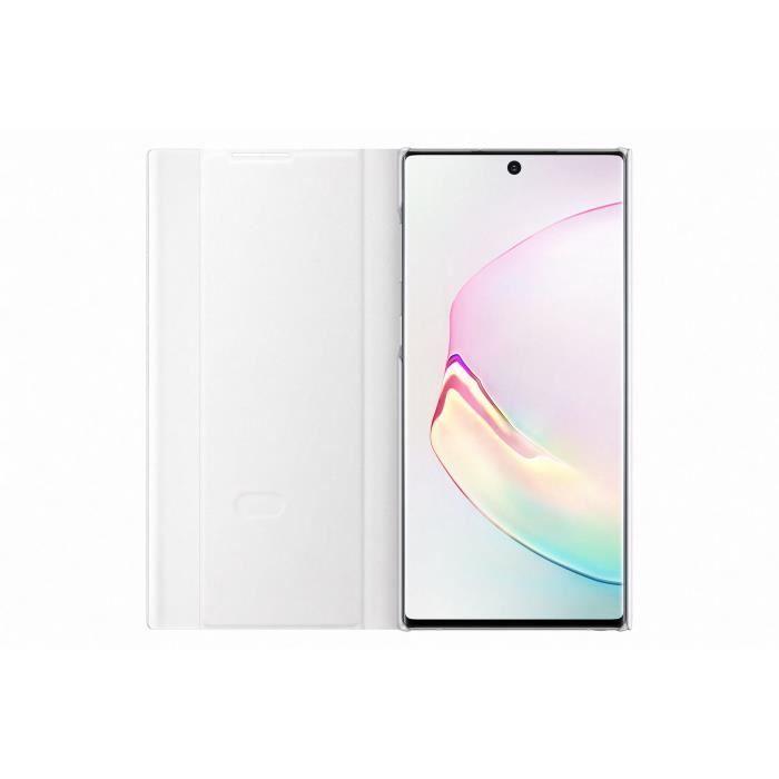 Прозрачный чехол-книжка Белый Note10
