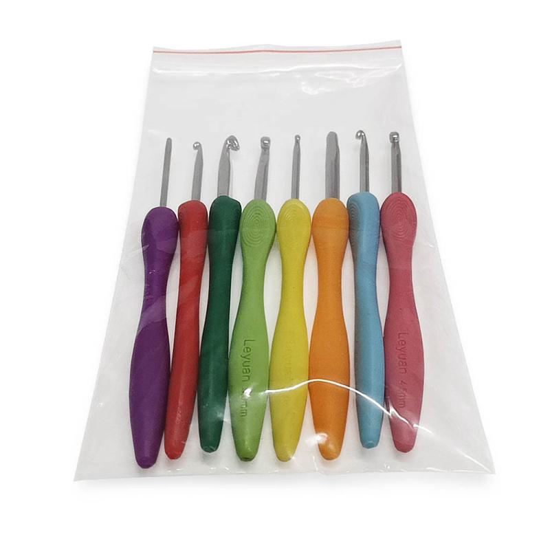 8Pcs/Set  2.5-6.0Mm Aluminum Crochet Needles Cushioned Handles Knitting Needles