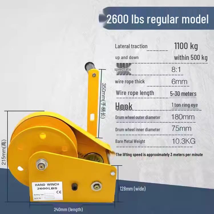 Ручная лебедка с двусторонним самоблокирующимся механизмом: Компактная ручная лебедка и переносной кран