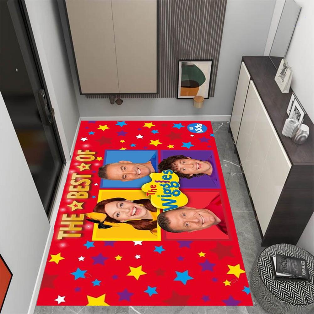 The Wiggles Singing Show Themed Anti-Slip Rugs - Polyester Home Decor, Suitable for Bedrooms, Living Rooms, Doorways, Studios, and Decorations