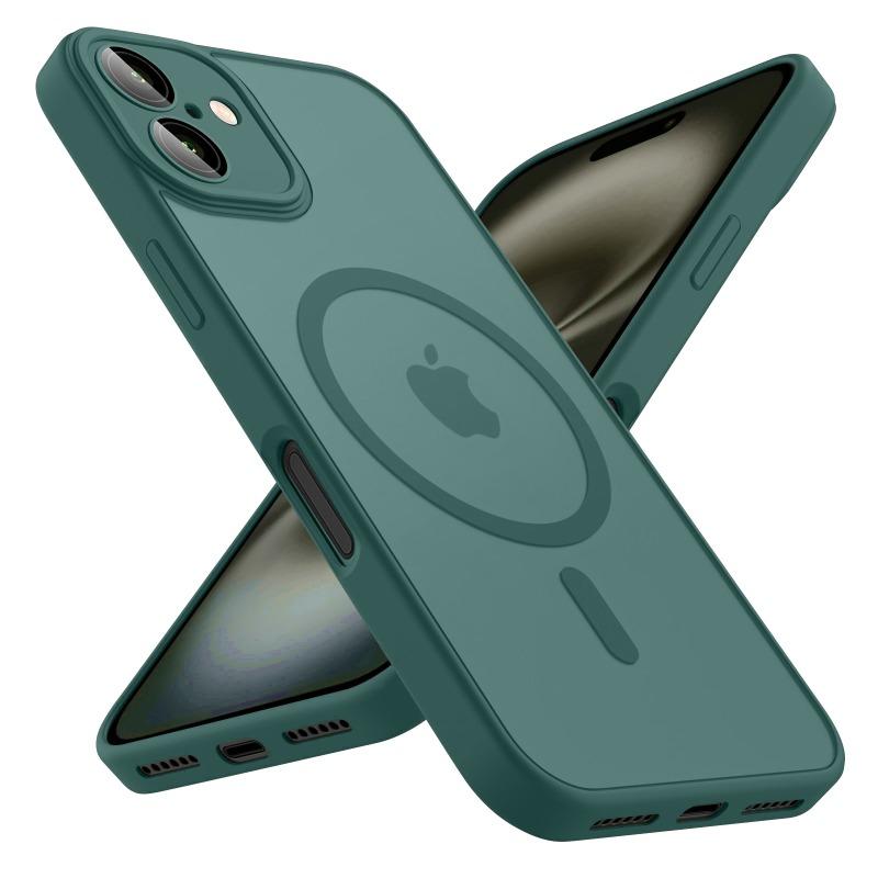 Роскошный матовый чехол для телефона для iPhone 16 15 14 13 12 11 Pro Max Plus 17 Air Для Magsafe Матовый прозрачный магнитный чехол