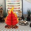 4Pcs Foldable Fake Fire Ornament 3D Honeycomb Honeycomb Campfire Decoration  Camping Theme