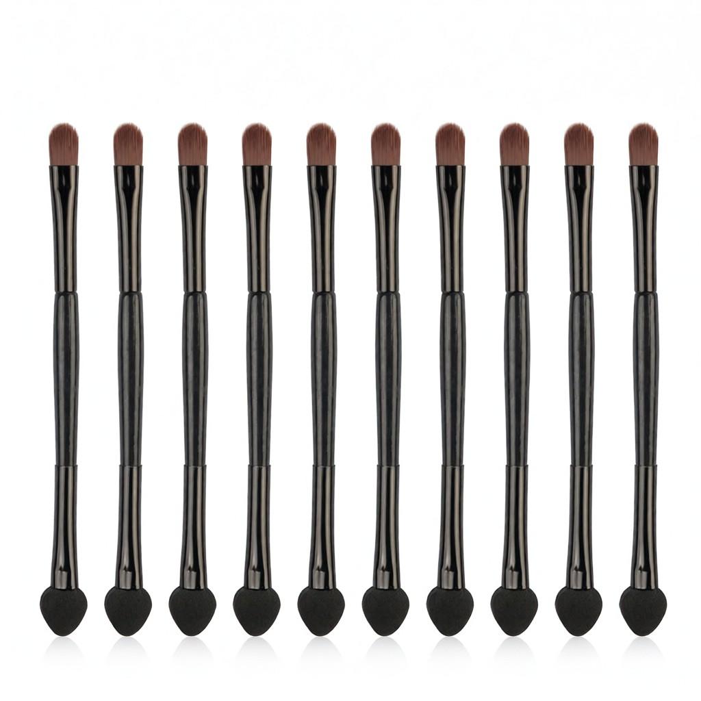 10 Pcs Dual End Eyeshadow Smudge Brush 2 in 1 Eyeshadow Brush Sponge Blending Concealer Brush Soft Eyeshadow Applicators Double Sided Makeup Brushes