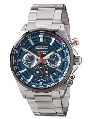 Часы SEIKO хронограф синие заморские модель SSB407P1 мужские [предмет]