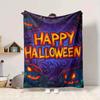 1pc Halloween Pumpkins Blanket, Lightweight Flannel Fleece with Digital Printing, Soft Warm for Sofa, Travel, Camping, Office, Couch, Chair, and Bed,