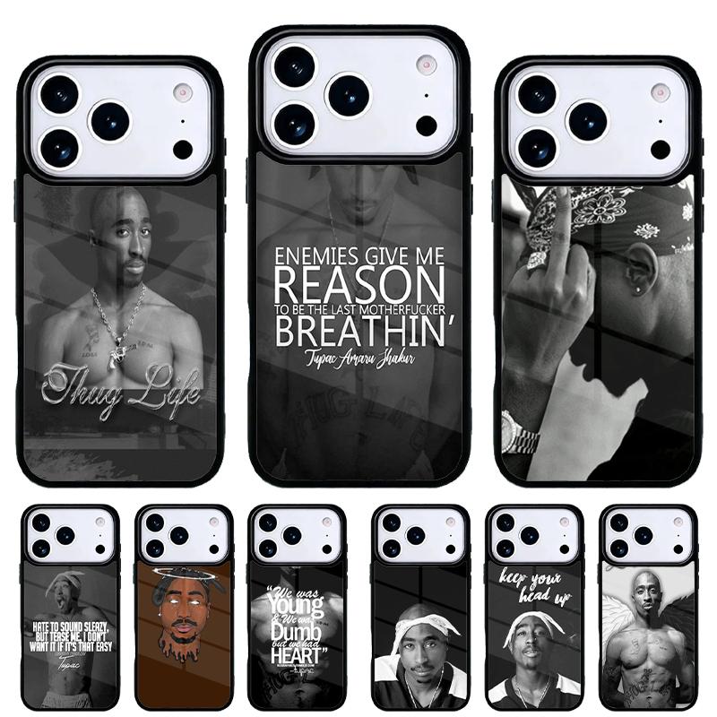 2Pac Tupac Shakur Phone Case for iPhone 17 16 15 14 13 Pro Max Back Cover for 12 11 Pro Coque