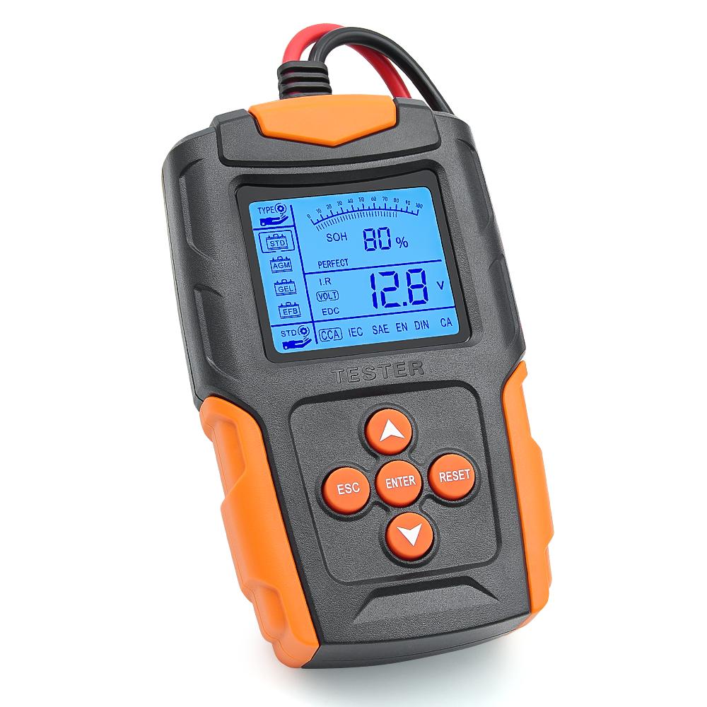 FOXSUR 12V 24V Car Battery Tester 12V/24V Battery Analazer FBT-200 for Wet/GEL/SLA/Flooded/EFB/Lead-Acid/AGM